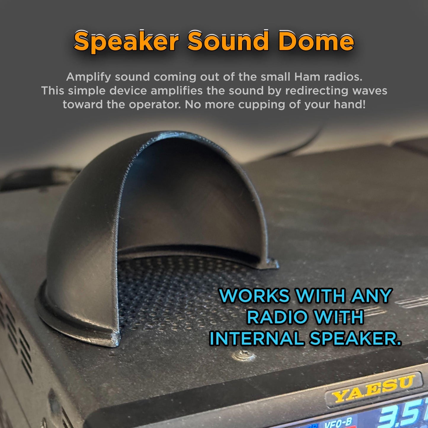 Speaker Sound Dome, Sound Amplifier, Acoustic Sound Dome, Audio Enhancer, HAM Radio Transceivers, ICOM, Yaesu, Kenwood