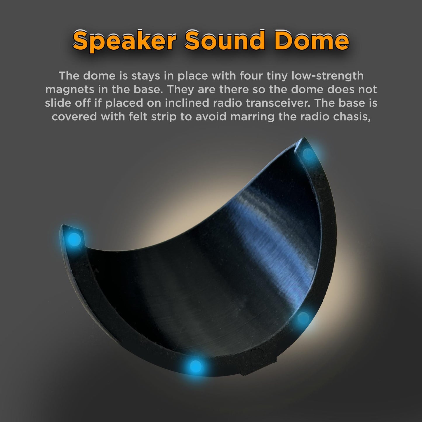 Speaker Sound Dome, Sound Amplifier, Acoustic Sound Dome, Audio Enhancer, HAM Radio Transceivers, ICOM, Yaesu, Kenwood