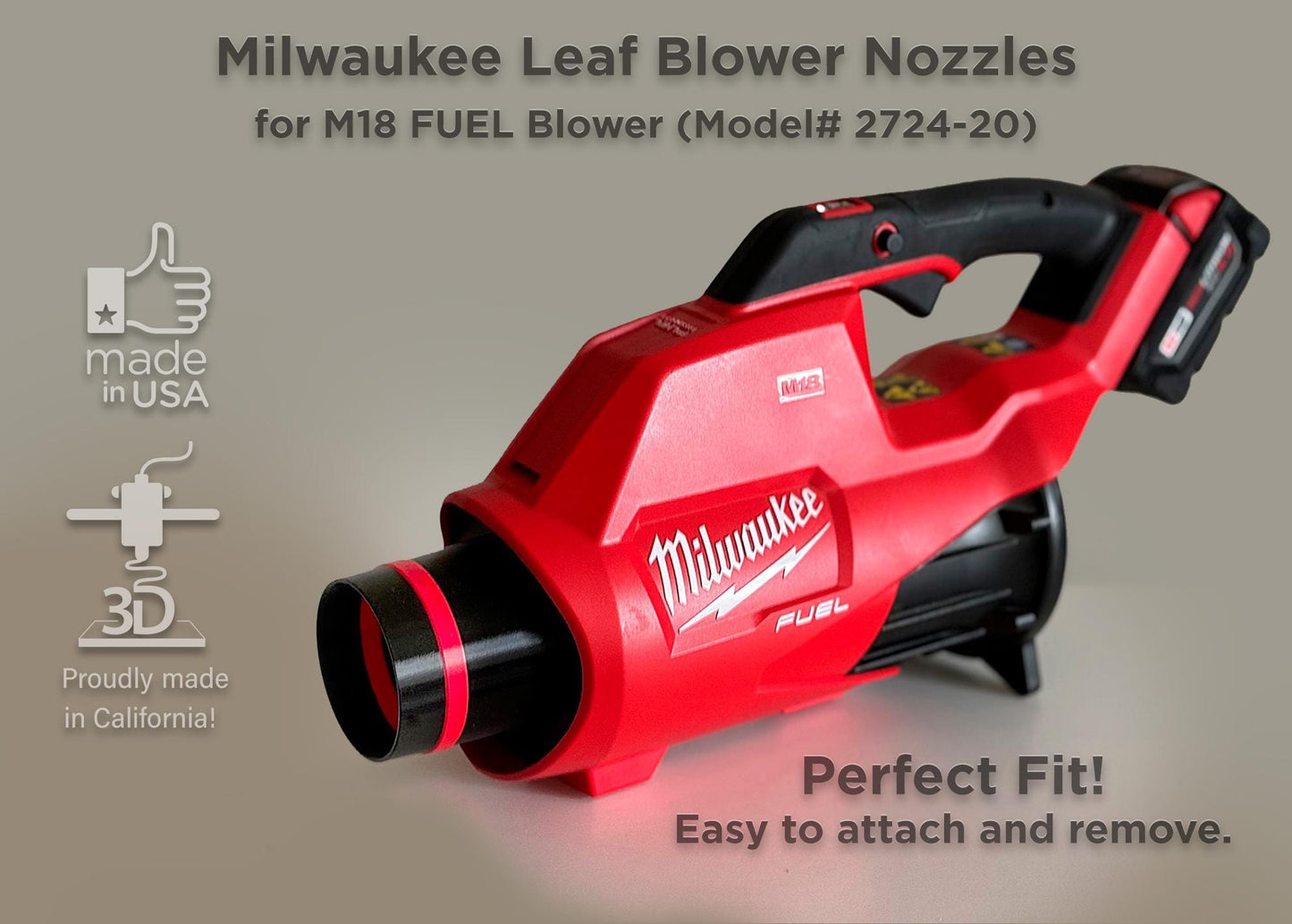Car Drying Nozzle for Milwaukee Cordless Leaf Blower Model #2724-20