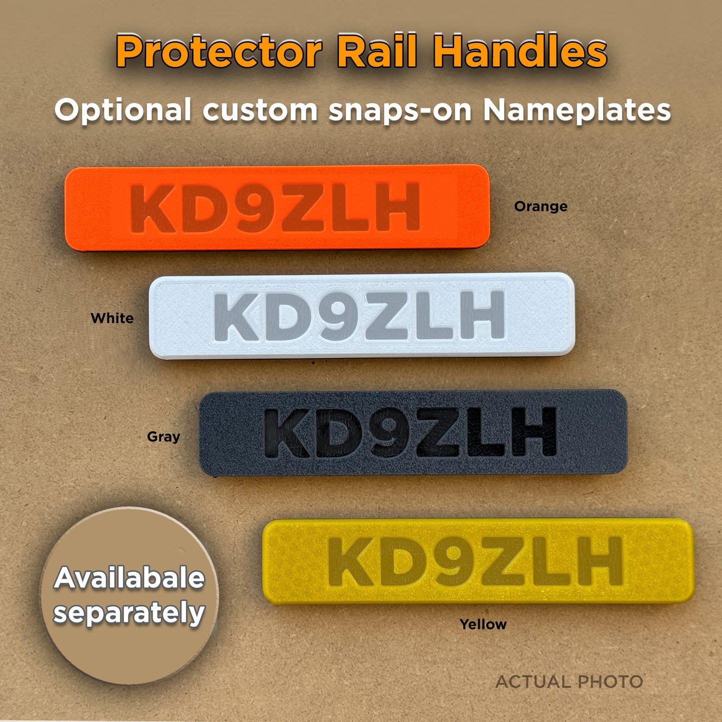 Personalizable Carry Handles for YAESU FT-991 and FT-991A Radio Transceivers with custom call sign