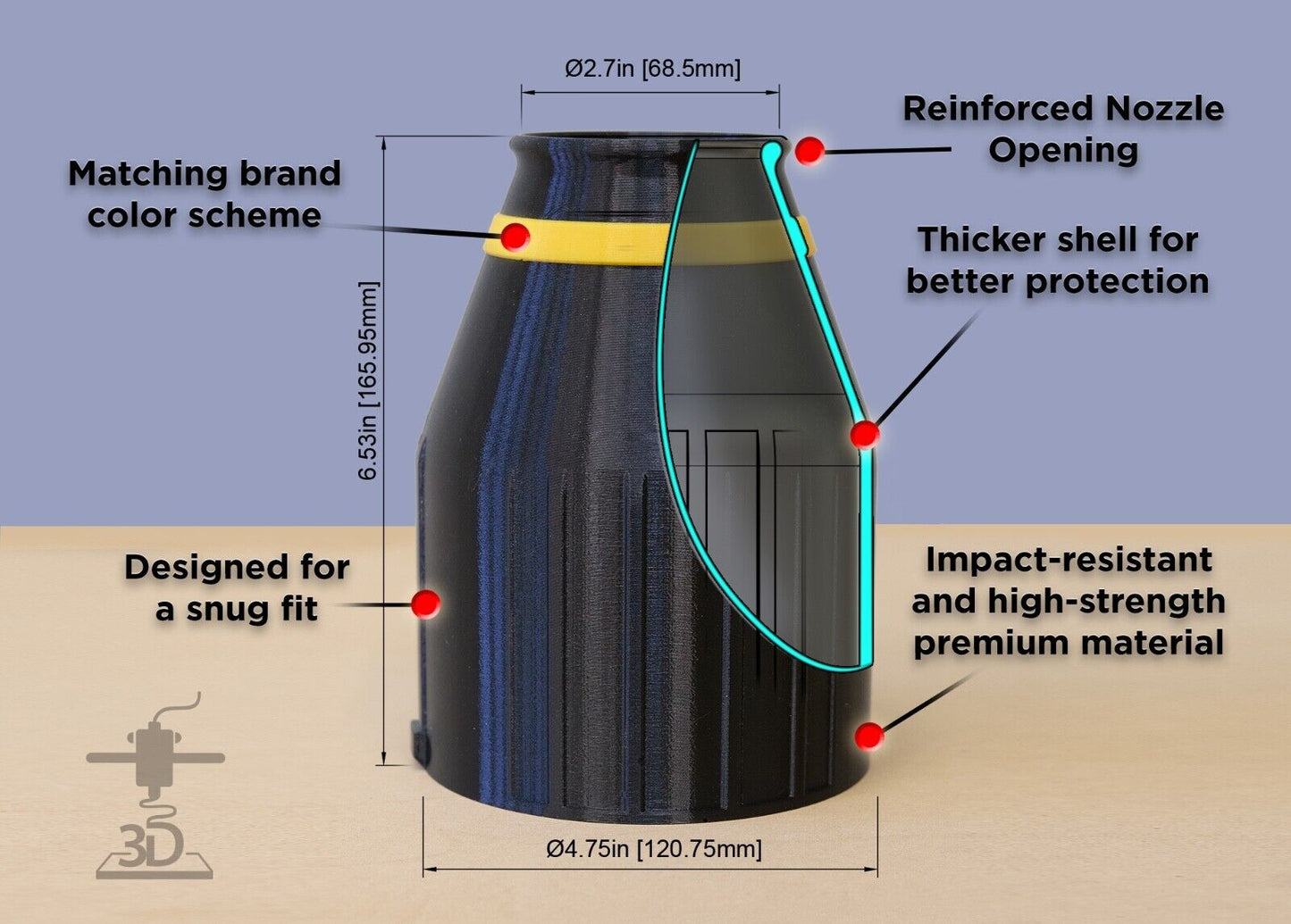 Compact Nozzle for DeWalt Leaf Blowers