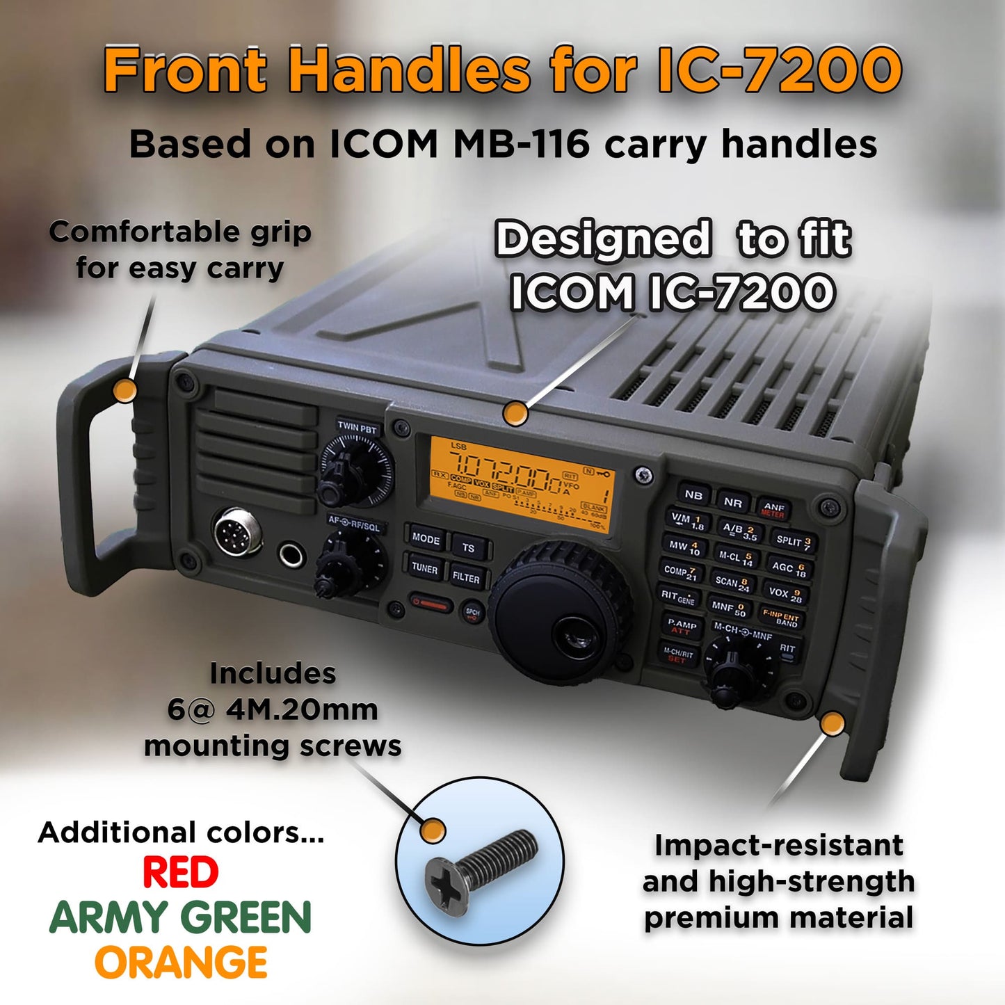 Carry Handles for ICOM IC-7200 Radio Transceivers MB-116
