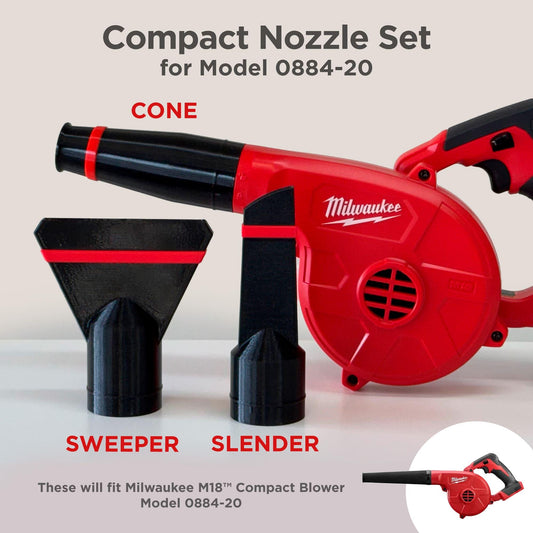 Compact Nozzles for Milwaukee Cordless Compact Blower model 0884-20