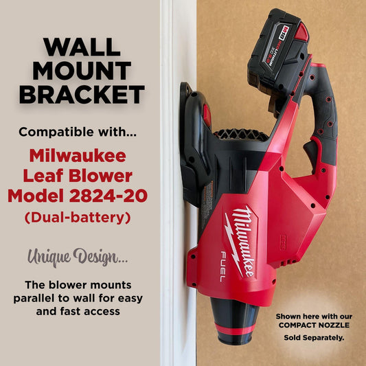 Wall Mount Bracket for Milwaukee M18 Fuel Dual Battery Leaf Blower Model #2824-20