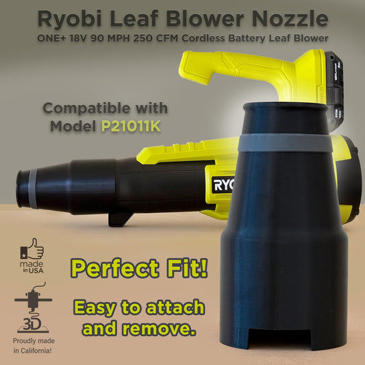 Compact Nozzle for Ryobi ONE+ 18V 90 MPH 250 CFM Cordless Battery Leaf Blower (Model P21011K)