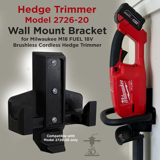 Wall Mount Bracket for Milwaukee Cordless Hedge Trimmer Model #2726-20
