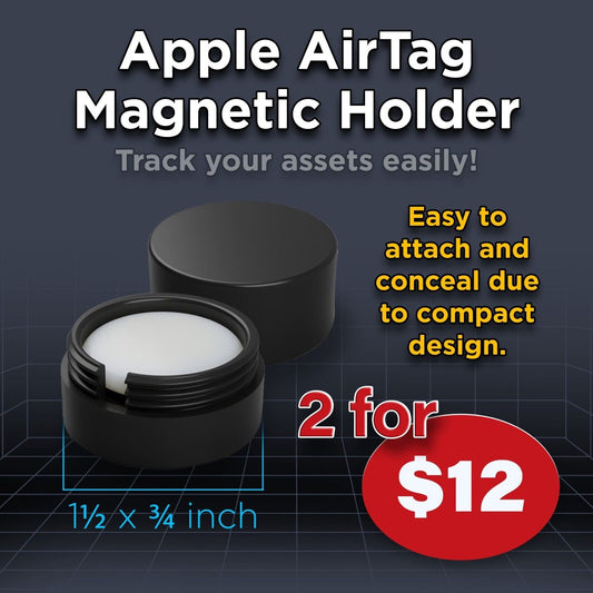 Apple AirTag Magnetic Holder | Weather-sealed GPS Tracker | 2 for $12